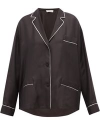 Valentino Silk Pyjama Blouse - Black