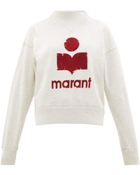 Étoile Isabel Marant Moby Flocked-logo Cotton-blend Sweatshirt - Gray