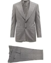 Tom Ford Atticus Peak-lapel Wool-fresco Suit - Grey