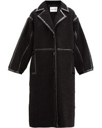 Stand Studio June Patent-bound Faux-shearling Teddy Coat - Black