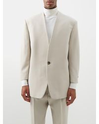 Fear Of God Eternal Collarless Wool Suit Jacket - Natural