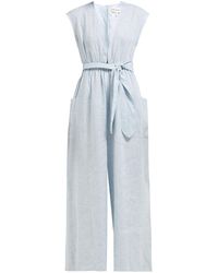Mara Hoffman Whitney Striped Wide-leg Hemp Jumpsuit - Blue