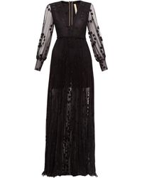 Maria Lucia Hohan Robe longue en tulle à pois Anastasia - Noir