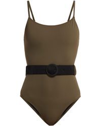 Solid & Striped The Nina Belted Swimsuit - Green