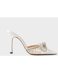 Mach & Mach Leather Double Bow 100 Crystal & Pvc Pumps in Pink Red (Pink) | Lyst Canada