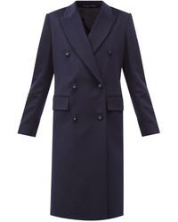 Officine Generale Clarissa Double-breasted Cashmere-blend Coat - Blue