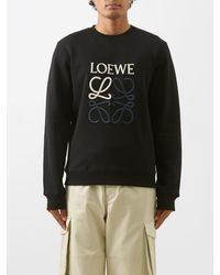 Loewe Pansies Embroidery Cotton Sweatshirt in Black for Men | Lyst