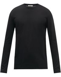The Row Leon Cotton-jersey Long-sleeved T-shirt - Black