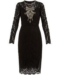 Dolce & Gabbana Crystal-embellished Guipure-lace Dress - Black