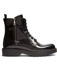 prada black flat boots