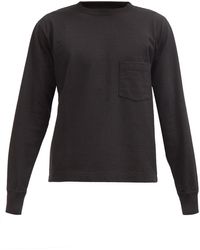 Snow Peak Patch-pocket Cotton-jersey Long-sleeved T-shirt - Black