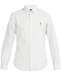 Polo Ralph Lauren Slim Fit Button Down Pique Shirt - White