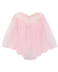 Christopher Kane Lace-trimmed Tulle Cape Top - Pink