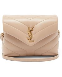 Saint Laurent Loulou Toy Quilted-leather Cross-body Bag - Natural