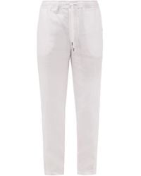 Derek Rose Sydney Drawstring-waist Linen Trousers - White