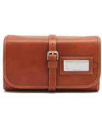 Brunello Cucinelli Buckled Leather Toiletries Case - Brown