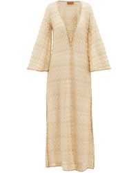 Missoni Lace-up Front Metallic Crochet-knit Kaftan