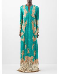 Valentino Sequin-embroidered Tulle Gown - Blue