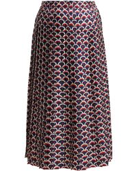 Valentino Pleated Midi Skirt - Blue