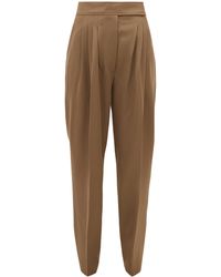 Burberry Marleigh Triple-pleated Virgin Wool-twill Pants - Multicolour