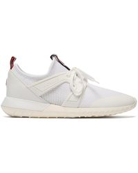Moncler Baskets basses en cuir et résille Meline - Blanc