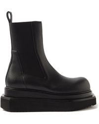 Rick Owens Cyclops Cantilevered Leather Boots in Black | Lyst