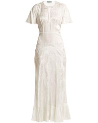 ALEXACHUNG Silk-blend Jacquard Dress - White