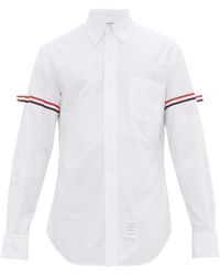 Thom Browne Tri-colour Band Cotton Oxford Shirt - White