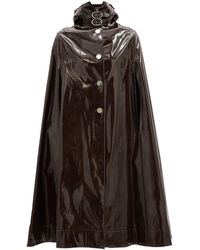 Paco Rabanne Hooded Pvc Cape - Brown