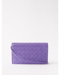 Bottega Veneta Intrecciato-leather Cross-body Bag - Purple