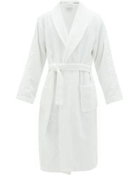 Calvin Klein Logo-jacquard Cotton-terry Bathrobe - White