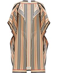 Burberry Nova-striped Silk-twill Cape - Natural