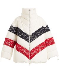 Moncler Gamme Rouge Veste matelassée tricolore à dentelle Chunjie - Rouge