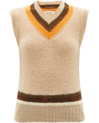Wales Bonner Saint Striped Mohair-blend Sweater Vest - Natural
