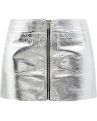 Saint Laurent Zipped Metallic-leather Mini Skirt