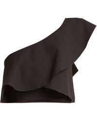Isabel Marant Hayo One-shoulder Ruffle Crop-top - Black
