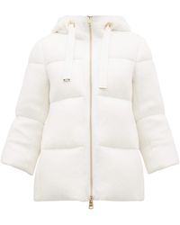 Herno Brushed-knit Down-filled Hooded Coat - White