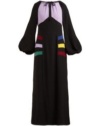 STAUD Pacha Panelled Crepe Maxi Dress - Black