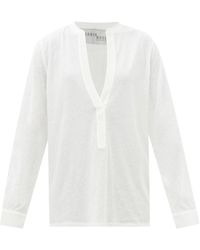 Harris Reed Fluid Basics V-neck Cashmere-blend Jersey Shirt - White