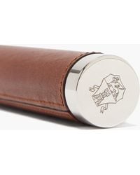 Brunello Cucinelli Leather And Stainless Steel Cigar Case - Brown