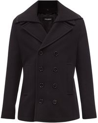 Dolce & Gabbana Double-breasted Wool-blend Peacoat - Black