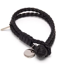 Bottega Veneta Double-wrap Leather Bracelet - Black