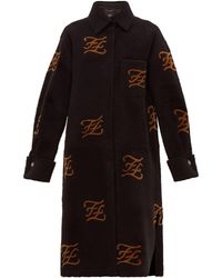fendi ff motif shearling jacket