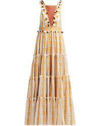 Dodo Bar Or Alicia Embroidered Cotton Maxi Dress - Yellow