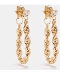 Zoe Chicco Rope Chain Diamond & 14kt Gold Earrings - Metallic