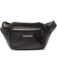 Balenciaga Explorer Textured-leather Belt Bag - Black
