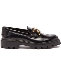 Tod's Chain-strap Chunky Leather Loafers - Black