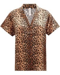 Agent Provocateur Kittie Leopard-print Silk Pyjama Shirt - Brown