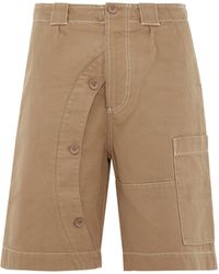 Jacquemus Meunier Buttoned Cotton-canvas Shorts - Natural