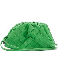Bottega Veneta The Pouch Mini Intrecciato-leather Purse Clutch - Green